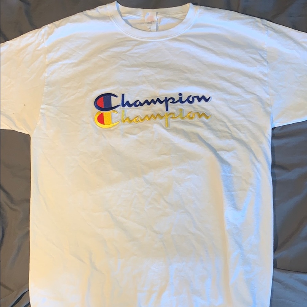Patched Custom Champion tshirt